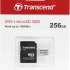 Карта памяти microSDXC UHS-I U3 Transcend 256 ГБ, 100 МБ/с, Class 10, TS256GUSD300S-A,  1 шт., переходник SD