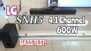 LG SNH5 4.1 Channel 600Watts High Powered SoundBar | Bass Sound Test