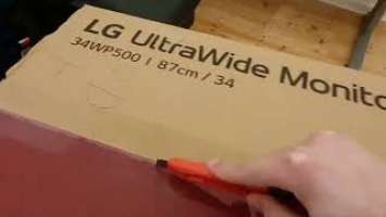 LG 34WP500-B UltraWide Monitor (21:9) unboxing