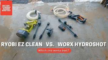 Worx HydroShot vs Ryobi ONE+ Ez Clean (Battery operated washer shootout)