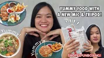 New Mic & Tripod from SHOPEE! BOYA BY-M2, ULANZI MT-08 | Yummy Burger at DINER Kota Kinabalu Sabah