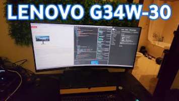 Lenovo G34w-30 UltraWide 165 Hz WQHD (3440 x 1440) monitor (physical) overview review - FEB 2023