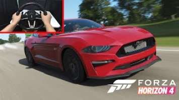 Forza Horizon 4 - Ford Mustang GT - Hori Racing Wheel Overdrive (RWO) - Free Roam - Summer