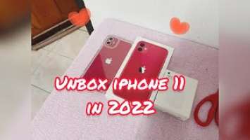 Unboxing iPhone 11  in 2022 (Product red 128 gB) +accessories!!