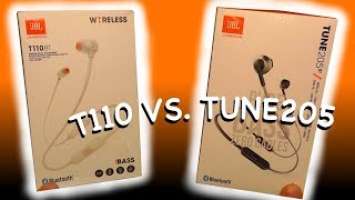 JBL pure bass  T110BT VS. TUNE 205BT - Which one is better?