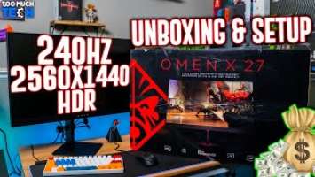 UNBOXING THE 240hz QHD MONITOR! HP OMEN 27" 1440p 240hz