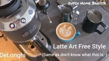 Free Style Latte Art on a Delonghi Dedica EC685