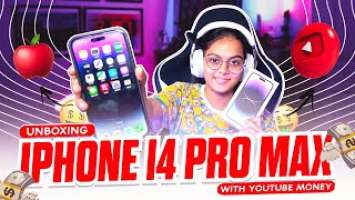 IPHONE 14 PRO MAX UNBOXING WITH YT INCOME❤️ #noobpari #iphone
