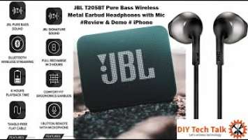 JBL T205BT | JBL T205BT Bluetooth Earbud with Mic | Review with iPhone | #JBL_T205BT