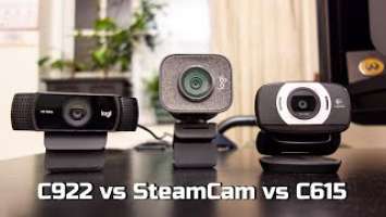 Logitech StreamCam vs C922 vs C615 webcam comparison