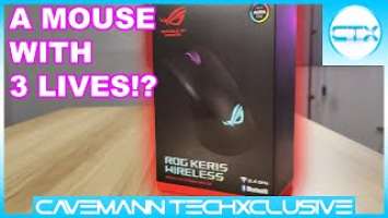 GAMING MOUSE NA MAY 3 BUHAY!? | Asus ROG Keris Wireless Unboxing & Review | Cavemann TechXclusive