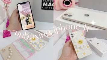 VLOG | 2022 unboxing iPhone 11 white + Accessories | aesthetic ☁️ lofi background music ✨