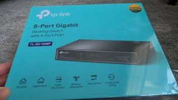 TP Link 8 Port Gigabit Desktop Switch with 4 Port PoE TL SG1008P Unboxing