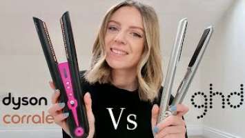 How to curl with straighteners | Dyson Corrale vs GHD *WHICH IS BETTER?* | none sponsored comparison