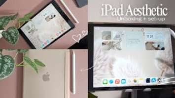 iPad 9th generation aesthetic unboxing + setup | accessories + apple pencil alternative