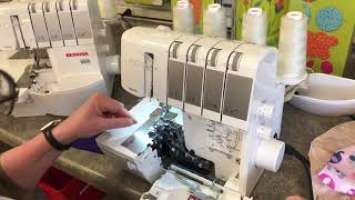 Kerry shows the Bernina L450 Serger.