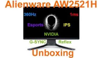 Alienware 360Hz AW2521H IPS 1MS Gaming Esports Monitor Unboxing & Information