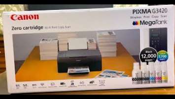 Canon Pixma G3420 Unboxing and Setup