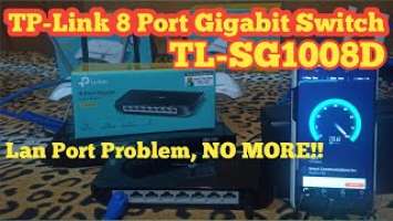 TP-Link 8 port gigabit lan switch TL-SG1008D Unboxing and Speedtest