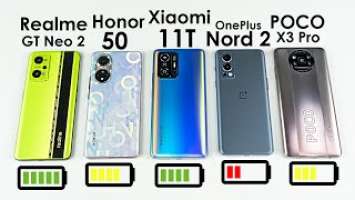 КТО ДОЛЬШЕ ПРОЖИВЕТ?  OnePlus Nord 2, Realme GT Neo 2, POCO X3 Pro, Honor 50, Xiaomi 11T