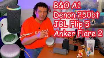 Beoplay A1 Denon 250bt JBL Flip 5 Anker Flare 2