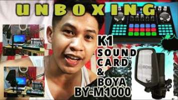 K1 SOUND CARD PLUS BOYA BY-M1000 UNBOXING | REVIEW | GAANO KAGANDA?