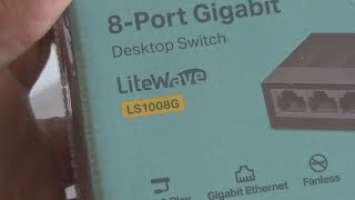 TP-Link LiteWave LS1008G 8-Port 10/100/1000 Mbps Desktop Switch Unboxing and Test