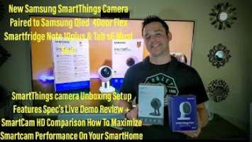 Samsung SmartThings Cam Review Setup Tips Demo On Q90 QLED & More! Smartcam A Wi-Fi Camera For you