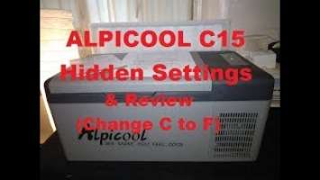 Alpicool c15 12v Compressor Fridge/Freezer Review - Hidden Settings (change C to F) PLEASE SUBSCRIBE