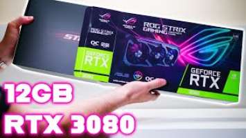 NEW FASTER RTX 3080 ROG STRIX OC 12GB Video Card UnBoxing Review