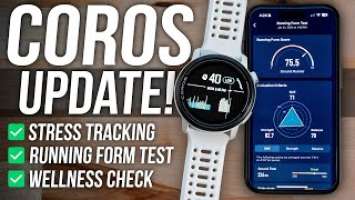 New COROS Features! - Stress Tracking, Running Form Test, and Wellness Check!