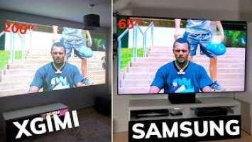 XGIMI Horizon Pro vs Samsung Flagship QLED TV Q95t 65 inch. Tv vs Projector