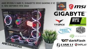 RYZEN 5 3600 ft GIGABYTE B550 GAMING X V2 ft MSI GEFORCE RTX 2060  PC Build Timelapse with Benchmark