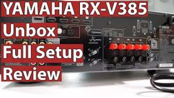 Yamaha RX-V385 Unbox, Full Setup and Review | Budget AV Receiver