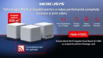 #DescoperaMercusys | Halo H50G: Sistem Mesh Wi-Fi 5 Dual-Band AC1900