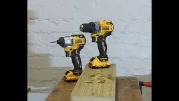 DEWALT DCD701 12v brushless 32mm wood test DCF801 precision mode test