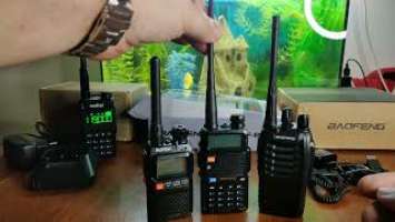 Короткий обзор Baofeng UV-3R+, Baofeng UV-5R, Baofeng BF-888S. Размер, параметры, цены.