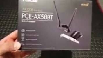 HOW TO INSTALL ASUS PCE-AX58BT Wi-Fi 6 (802.11AX) AX3000 Dual-Band Pcie Wi-Fi Adapter (UNBOXING)