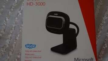 Microsoft Lifecam HD - 3000 webcam (Unboxing and Review)