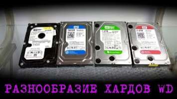 Жесткие диски Western Digital разные серии  | Обзор хардов - wd blue wd green wd red..