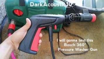 Bosch EasyAquatak 120 Pressure Washer 360 Degree Gun with Detergent Nozzle Test (Review) Demo