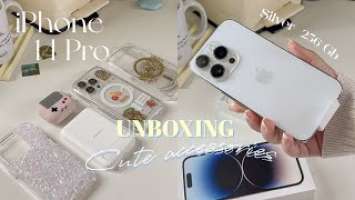 Aesthetic Unboxing  iPhone 14 pro แกะกล่องไอโฟน สี silver&gold  สีสวยมาก ─เทียบกล้อง 13 pro&14 pro