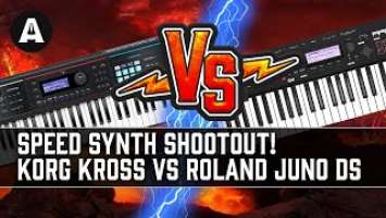 Korg Kross vs Roland Juno DS - Speed Synth Shootout!