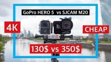 GoPro Hero 5 Black vs SJCAM M20 | 4K action camera | cheap and easy (english review)