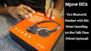 Mpow Bluetooth Headset HC5 | Unboxing & Review | Bluetooth headphones with External Mic...!!!