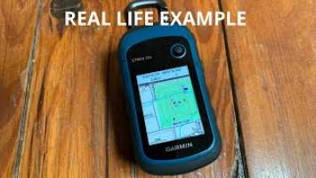 Using the Garmin ETREX 22X on the trail. REAL LIFE Example of how it helps me not get lost!