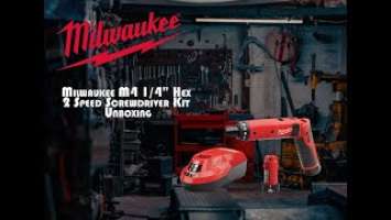 Milwaukee M4 1/4" Hex 2 Speed Screwdriver Kit Unboxing