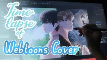 Timelapse Rain cover for webtoons | Wacom cintiq 22 & Clip studio paint