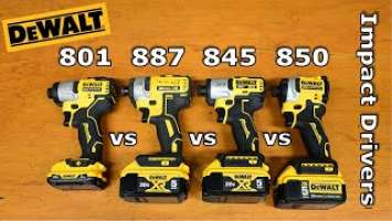 Top Dewalt Impact Driver Comparison - DCF845 vs DCF850 vs DCF887 vs DCF801