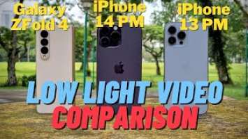 You call this improvement? iPhone 14 Pro Max vs 13PM vs Galaxy Fold4 4K low light video comparison